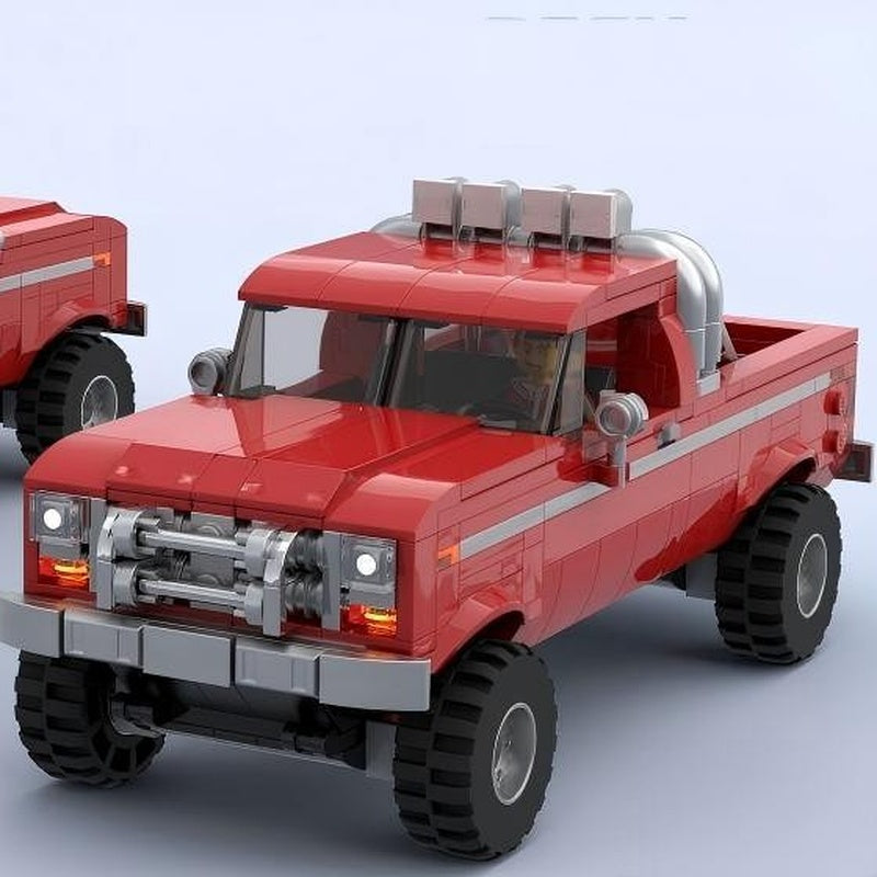 1978 Classic Pickup Truck MOC Building Kit | 9-Wide Retro Vehicle - 2