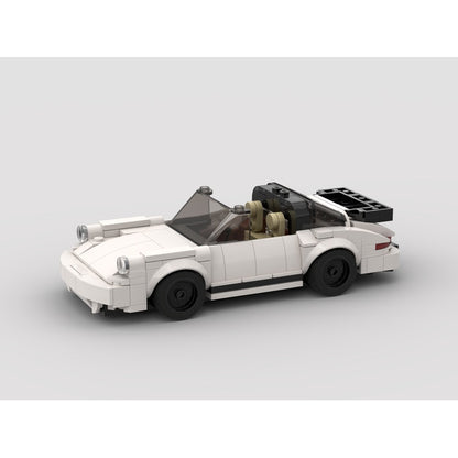 1980 White 911 Open-Roof Classic Sports Car MOC Building Kit - 1