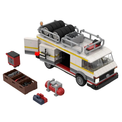1980s Retro Rally Team Transporter Building Kit | LEGO-Compatible MOC - 2