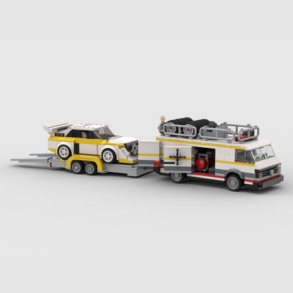 1980s Retro Rally Team Transporter Building Kit | LEGO-Compatible MOC - 3