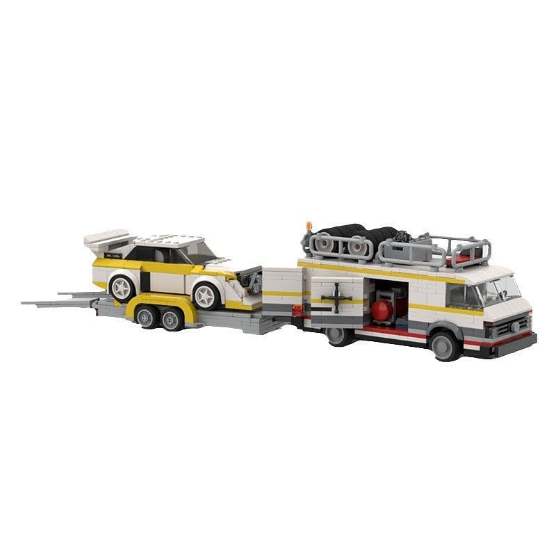 1980s Retro Rally Transporter MOC Building Kit | Racing Truck - 4