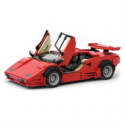 1980s Retro Wedge Scissor Doors Supercar Building Kit | 16-Studs LEGO-Compatible MOC - 1
