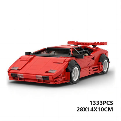 1980s Retro Wedge Scissor Doors Supercar Building Kit | 16-Studs LEGO-Compatible MOC - 3