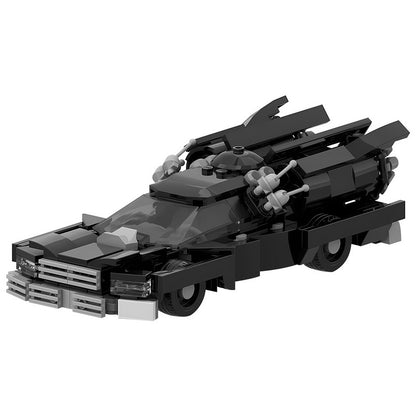 1980s Rocket-Mode Black Sedan MOC Building Kit | 8-Stud Sci-Fi Car - 1