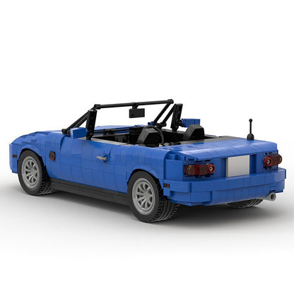 1989 Blue Japanese Roadster Building Kit | LEGO-Compatible MOC - 3