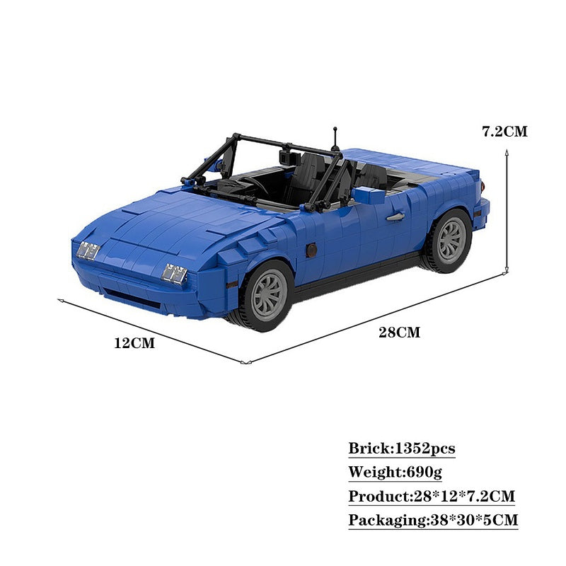 1989 Blue Japanese Roadster Building Kit | LEGO-Compatible MOC - 4