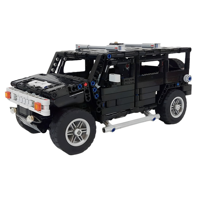 1:18 Black H2 Off-Road SUV MOC Building Kit - 1