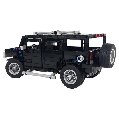 1:18 Black H2 Off-Road SUV MOC Building Kit - 5