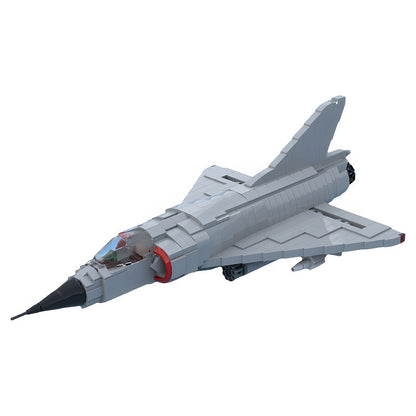 1:35 French Delta-Wing Fighter Jet MOC Building Kit - 2