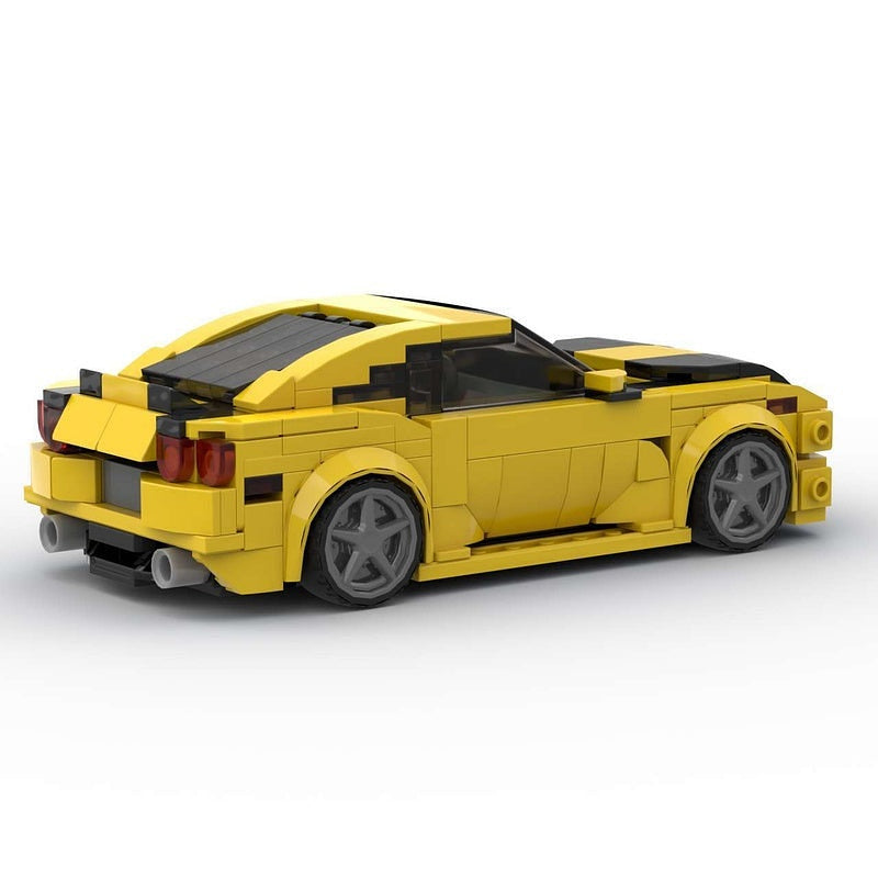 2010 SS Yellow Muscle Sports Car MOC Building Kit | Vehicle Model - 3