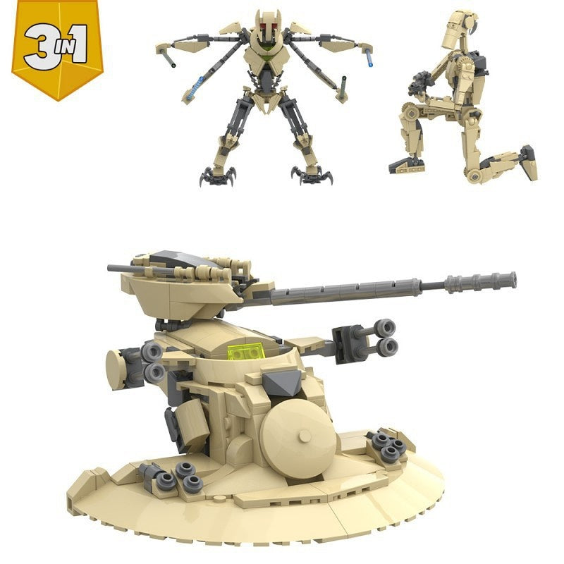 3-in-1 Transforming War Machine MOC Building Kit | Sci-Fi Robot & Tank - 4
