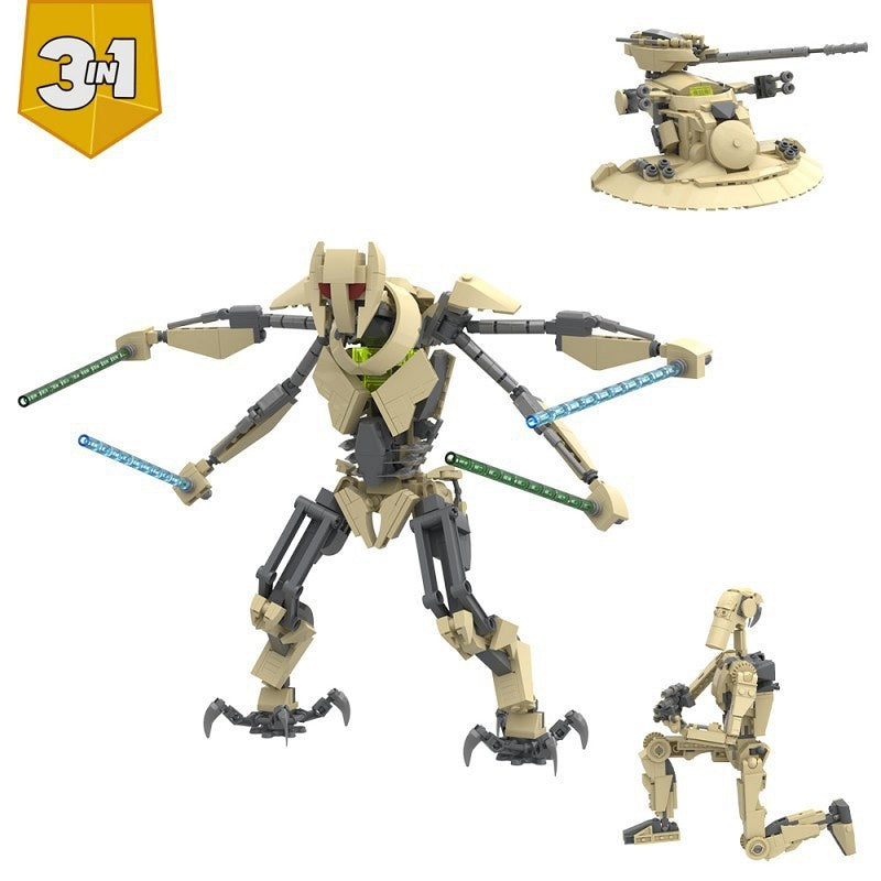 3-in-1 Transforming War Machine MOC Building Kit | Sci-Fi Robot & Tank - 5