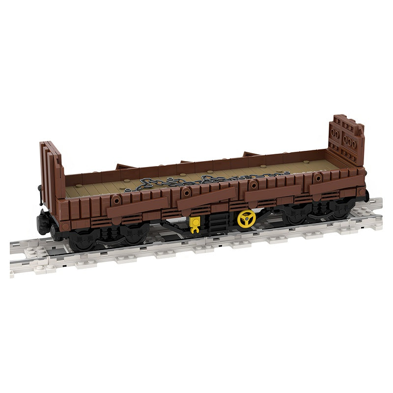 4-Axle Stake Freight Wagon MOC Building Kit - 3