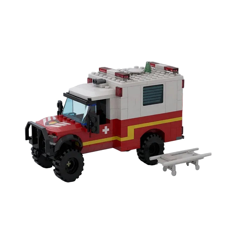 4x4 Fire Brigade Ambulance MOC Emergency Vehicle Building Kit - 1