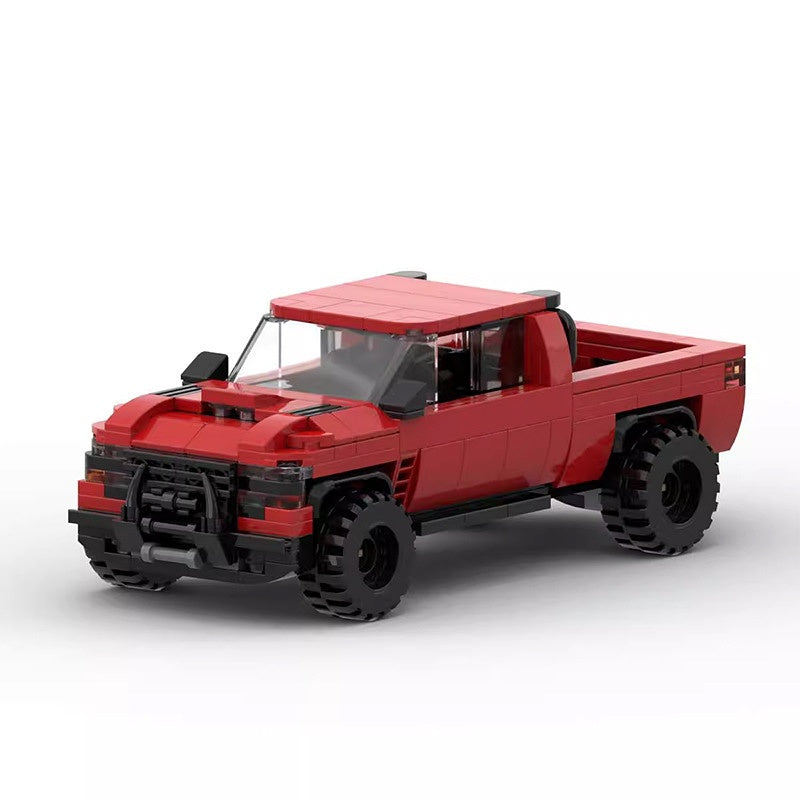 4x4 Off-Road Pickup Truck with Vehicle Trailer Building Kit | LEGO-Compatible MOC - 1