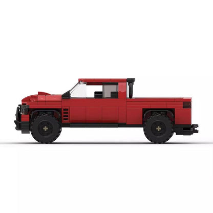 4x4 Off-Road Pickup Truck with Vehicle Trailer Building Kit | LEGO-Compatible MOC - 4