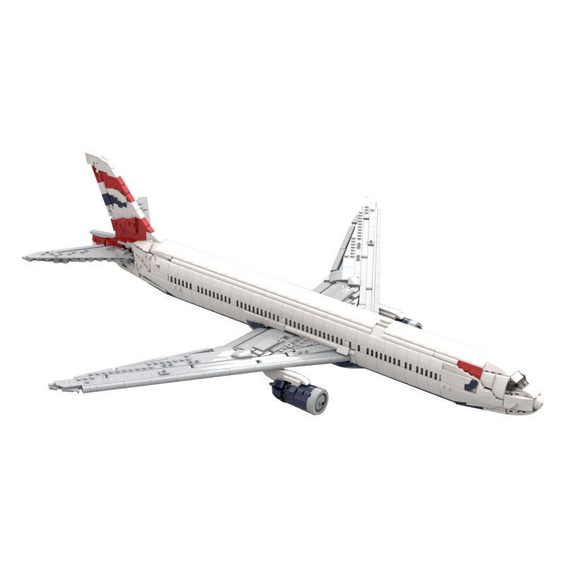 777-300ER British Flag Livery Commercial Aircraft Building Kit | Compatible MOC - 4