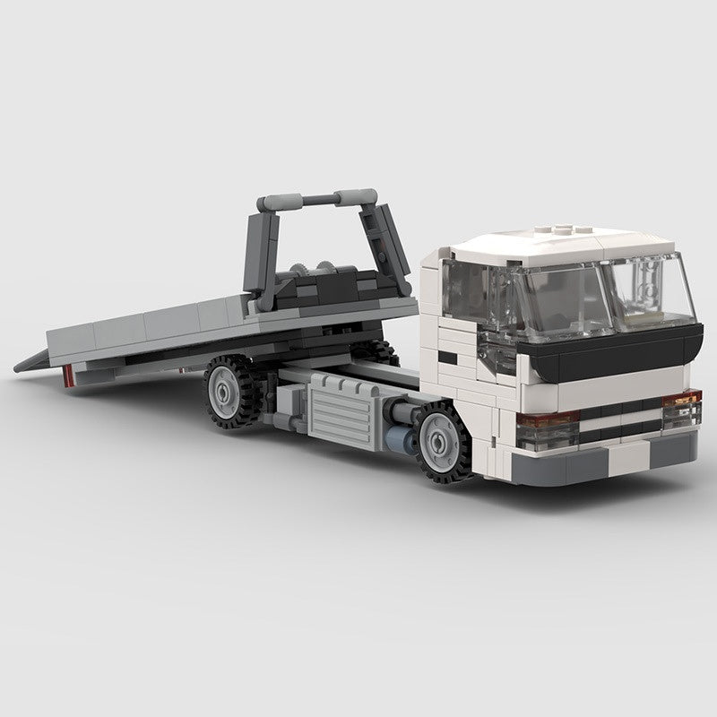 8-Wide Flatbed Car Carrier Truck Building Kit | Tilt Bed Loader LEGO-Compatible MOC - 4