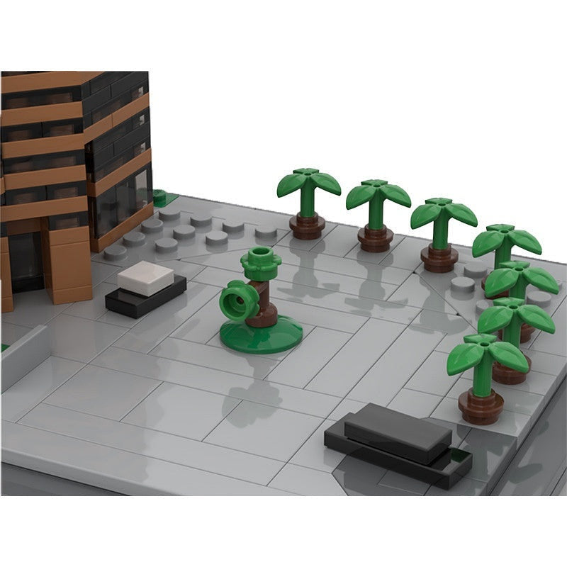 80s Action Movie Plaza MOC Building Kit | Retro City Scene Model - 4