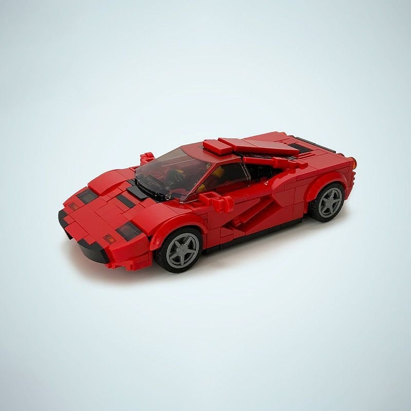 90s F1 V12 Supercar MOC Building Kit | 8-Wide Racing Vehicle Model - 2