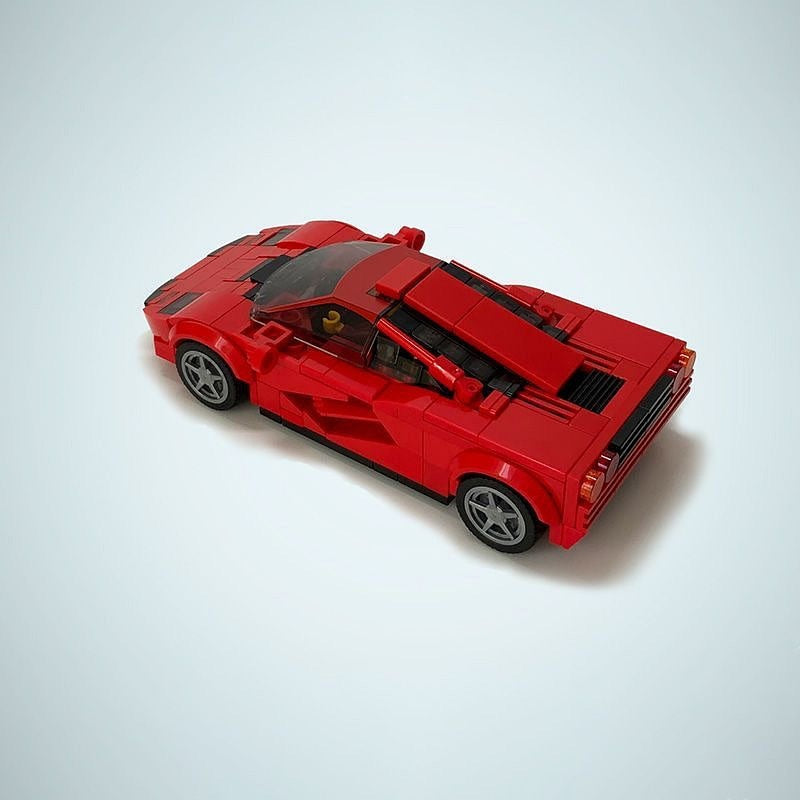 90s F1 V12 Supercar MOC Building Kit | 8-Wide Racing Vehicle Model - 4
