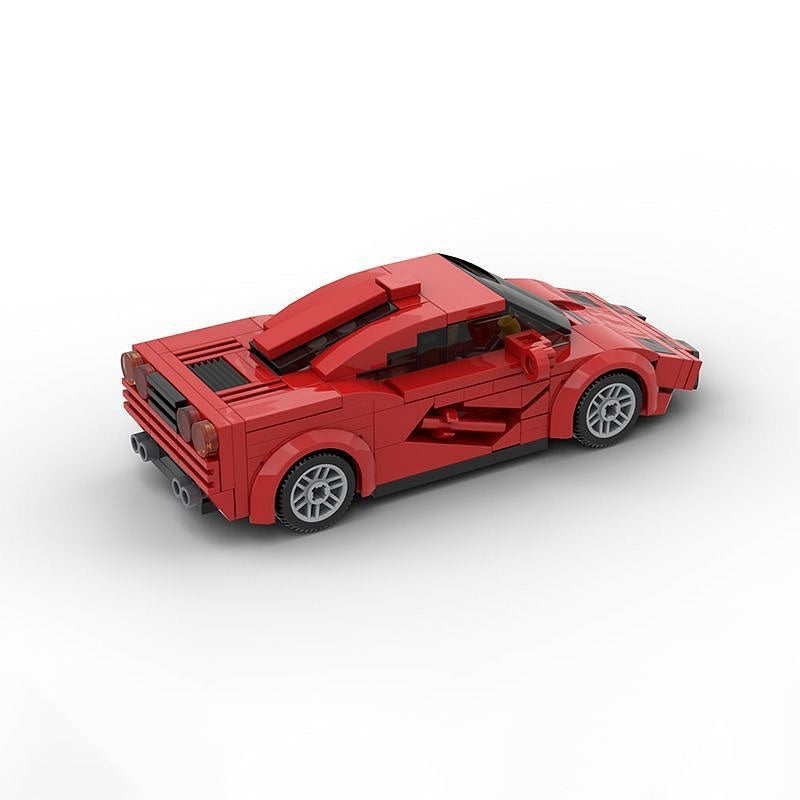 90s V12 Speed Record Supercar MOC Building Kit | 6-Wide Vehicle Model - 3