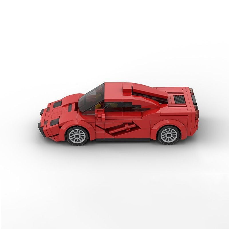 90s V12 Speed Record Supercar MOC Building Kit | 6-Wide Vehicle Model - 4