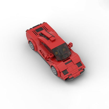 90s V12 Speed Record Supercar MOC Building Kit | 6-Wide Vehicle Model - 5