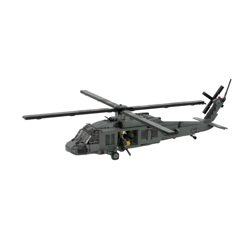 Kit de construction MOC d'hélicoptère de transport utilitaire UH-60 | Maquette d'avion