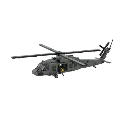 Kit de construction MOC d'hélicoptère de transport utilitaire UH-60 | Maquette d'avion