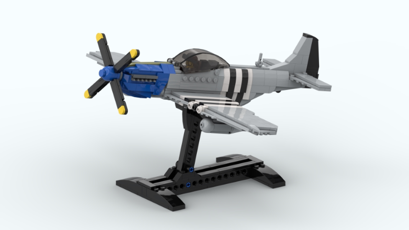 Kit de construction MOC de l'avion de chasse P-51 Mustang | Maquette d'avion de la Seconde Guerre mondiale