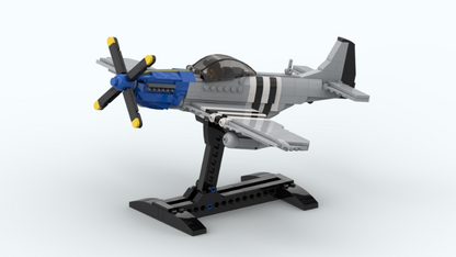 Kit de construction MOC de l'avion de chasse P-51 Mustang | Maquette d'avion de la Seconde Guerre mondiale
