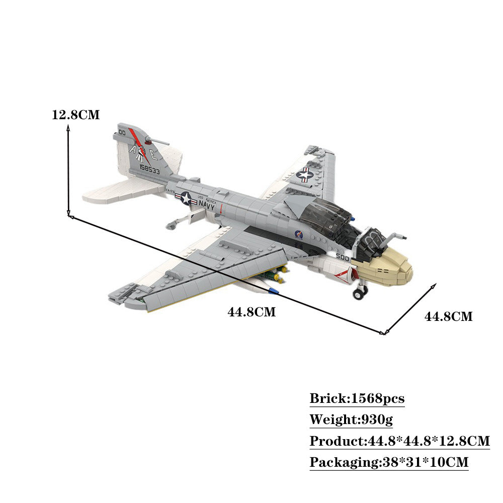 A-6E Intruder Attack Aircraft Building Kit | 1:35 Scale | LEGO-Compatible MOC - 4