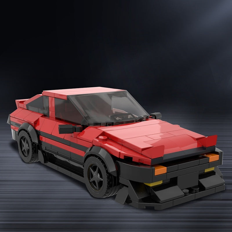 AE86-Style 80s Drift Coupe MOC Building Kit | Red Japanese Sports Car - 2
