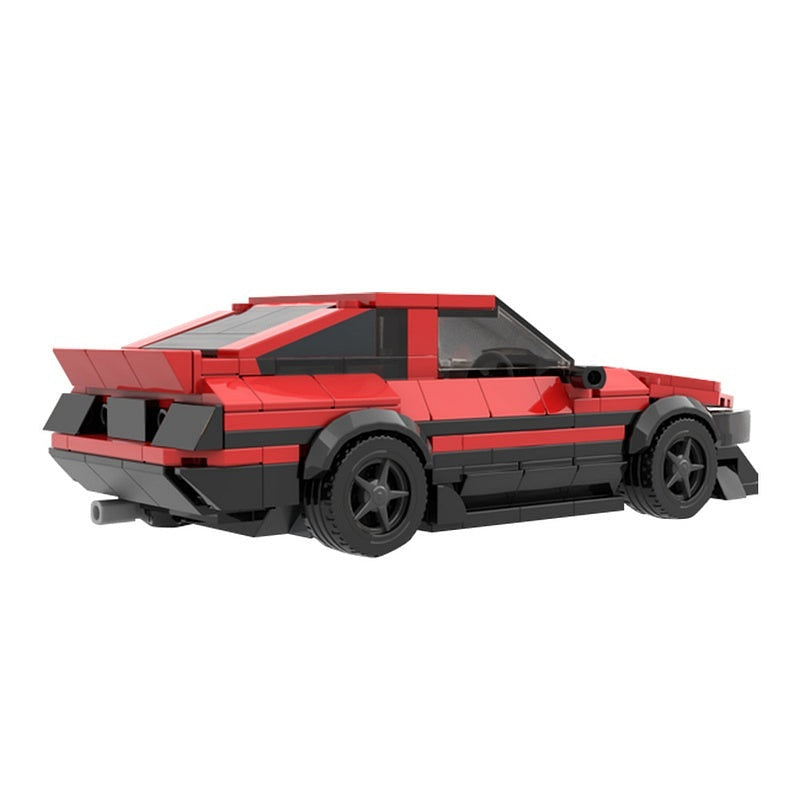 AE86-Style 80s Drift Coupe MOC Building Kit | Red Japanese Sports Car - 3
