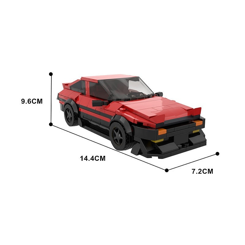AE86-Style 80s Drift Coupe MOC Building Kit | Red Japanese Sports Car - 4