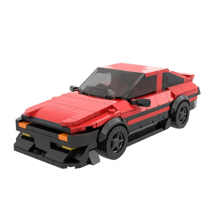 AE86-Style 80s Drift Coupe MOC Building Kit | Red Japanese Sports Car - 5