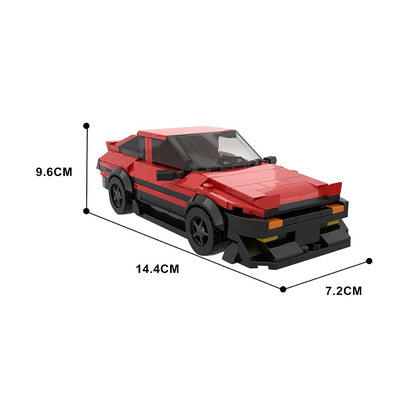 AE86-Style 80s Japanese Drift Coupe Red Building Kit | LEGO-Compatible MOC - 4