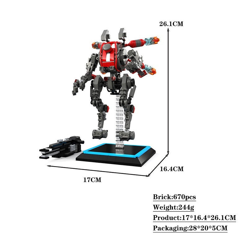 Aerial Railgun Mech Titan MOC Building Kit | Sniper Robot Figure - 4