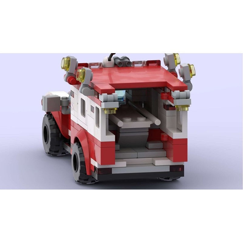 Ambulance MOC Building Kit | 5-Stud Wide Emergency Vehicle Model - 4