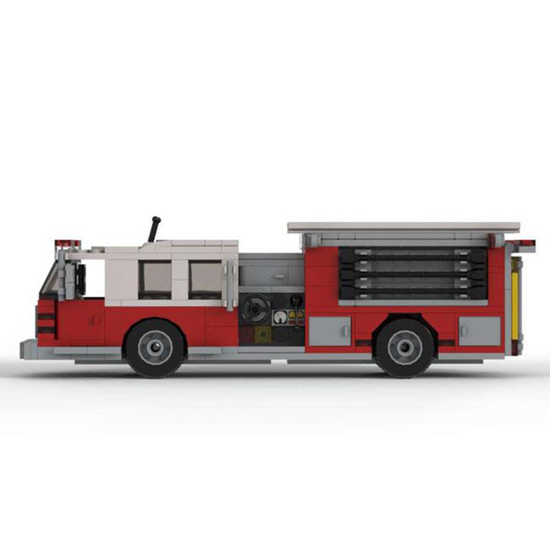 American Fire Truck Building Kit | LEGO-Compatible MOC - 2