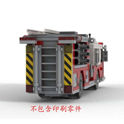 American Fire Truck Building Kit | LEGO-Compatible MOC - 3