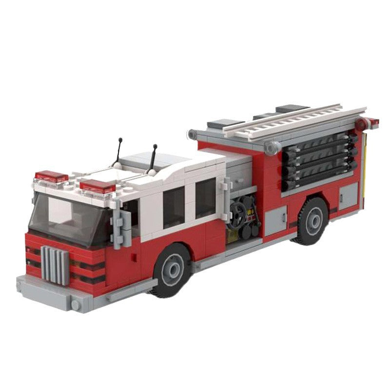 American Fire Truck Building Kit | LEGO-Compatible MOC - 4