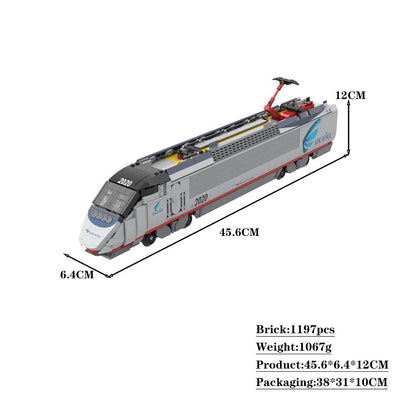 Amtrak Acela Power Unit Building Kit | Compatible MOC - 2