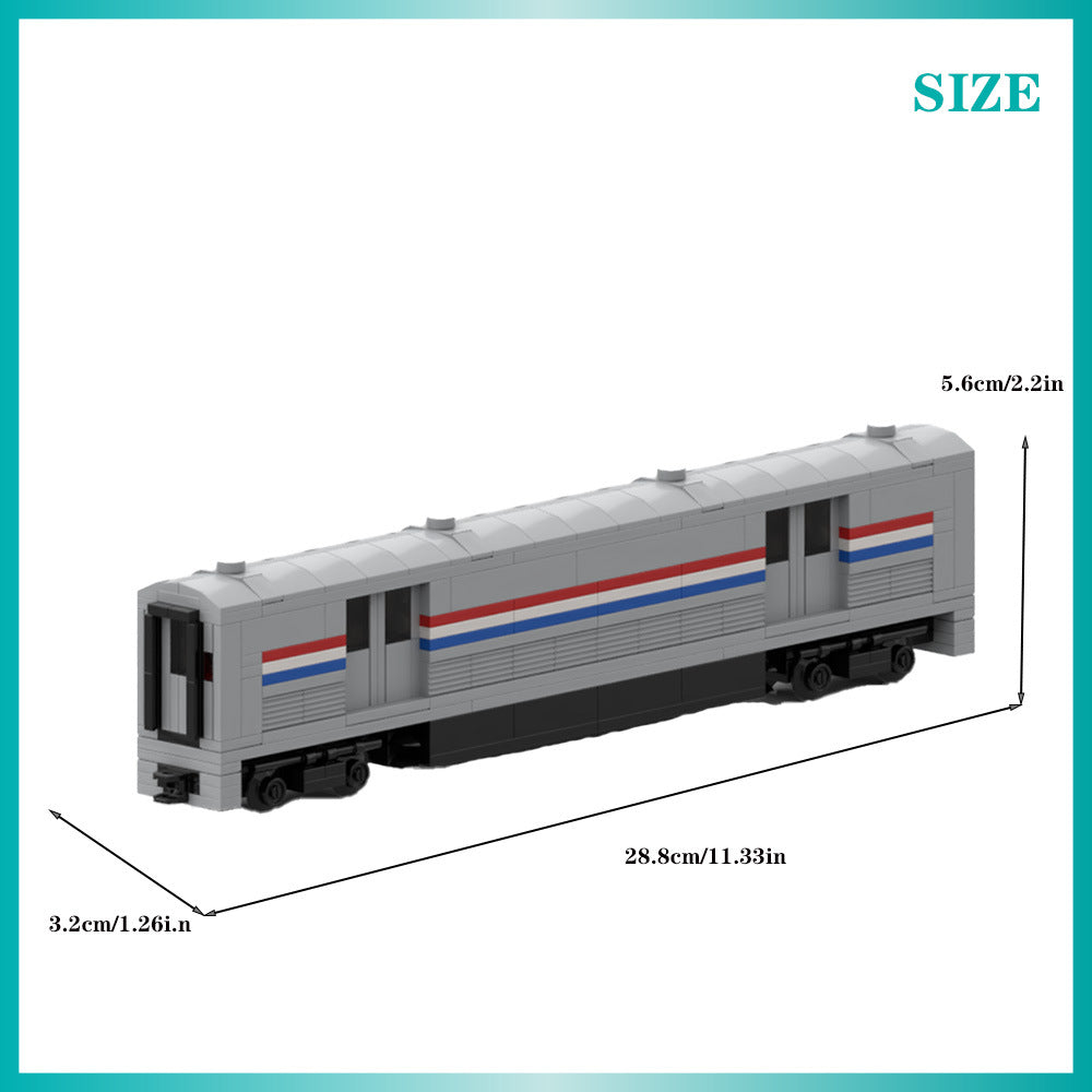 Amtrak Viewliner Baggage Coach Building Kit | 4-Wide | LEGO-Compatible MOC - 4