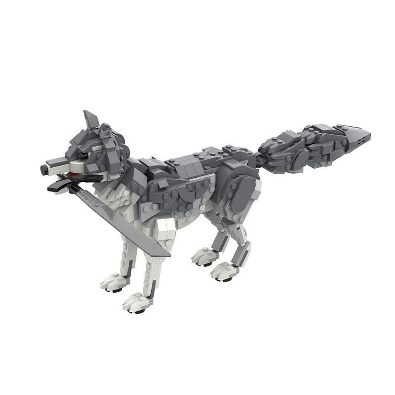 Ancient Guardian Wolf MOC Fantasy Beast Building Kit With Sword - 2