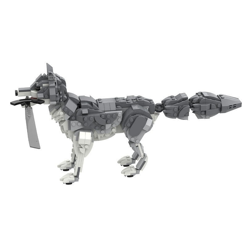 Ancient Guardian Wolf MOC Fantasy Beast Building Kit With Sword - 4