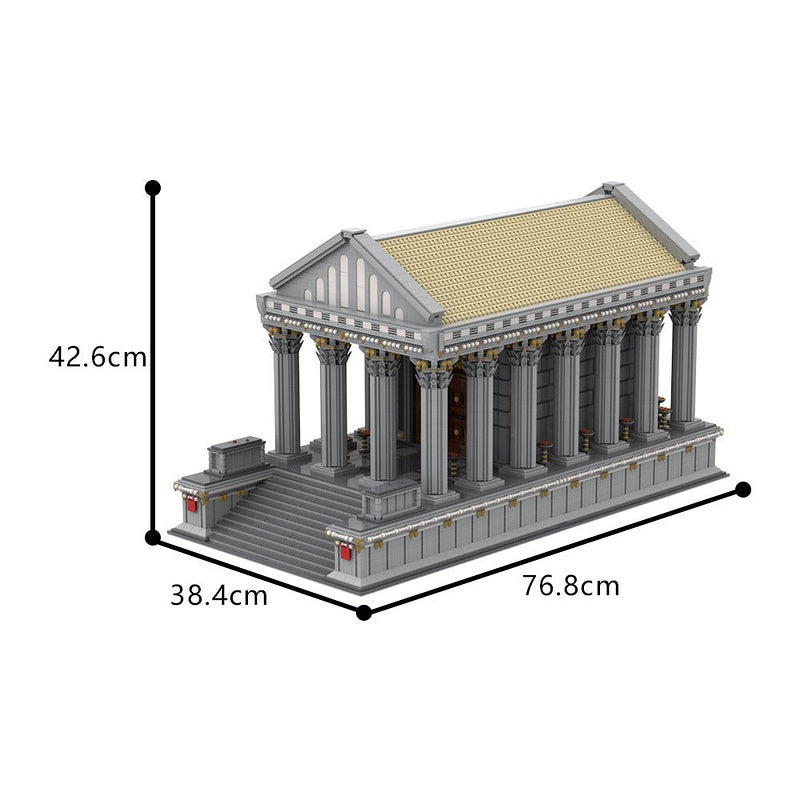 Ancient Roman Temple MOC Building Kit | Historic Architecture Model - 4