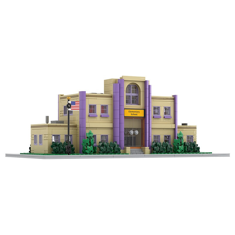 Animated Cartoon Town Elementary School Modular Building Kit | LEGO-Compatible MOC - 4