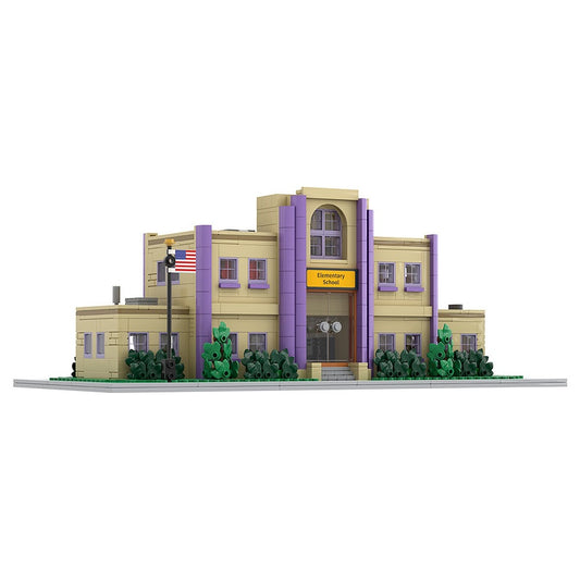 Animated Cartoon Town Elementary School Modular Building Kit | LEGO-Compatible MOC - 4